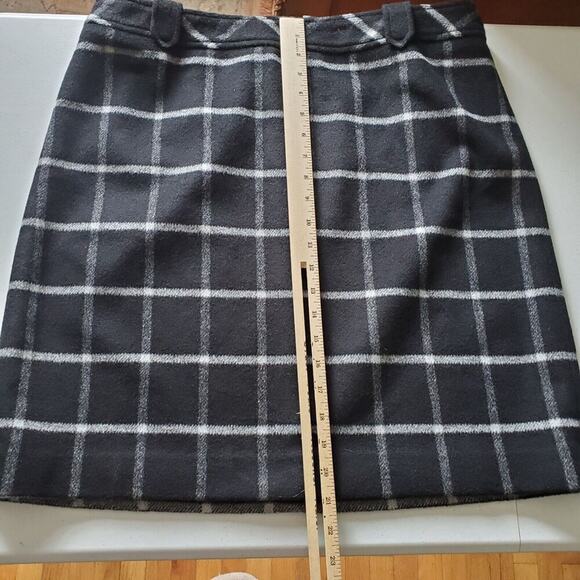 Talbots Wool Blend Flannel Mini Skirt Black Plaid NEW Academia Preppy Twee - Picture 10 of 14